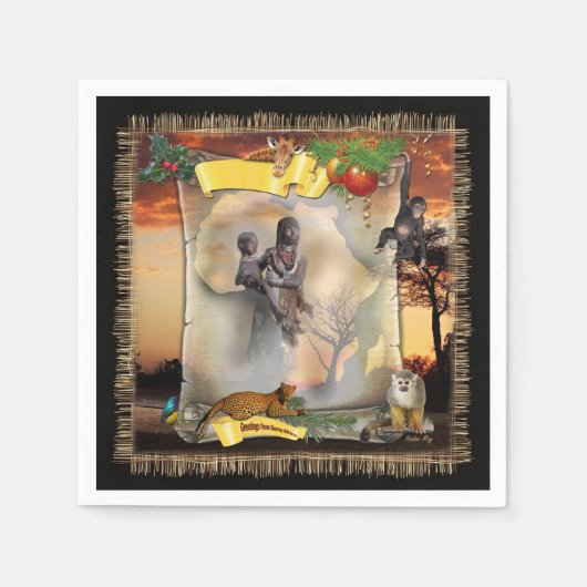 Personalisierter afrikanischer Designplatz Serviette (Vorderseite)