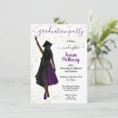 Personalisierter afrikanischer Girl-Abschluss Einladung (Stehend Vorderseite)