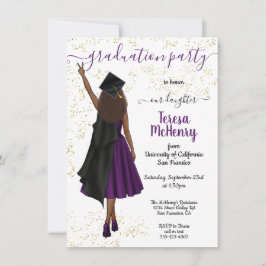 Personalisierter afrikanischer Girl-Abschluss Einladung