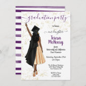 Personalisierter afrikanischer Girl-Abschluss Invi Einladung (Vorne/Hinten)