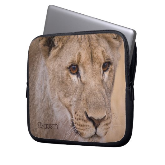 Personalisierter afrikanischer Lion-Laptop-Sieb Laptopschutzhülle (Vorderseite Links)