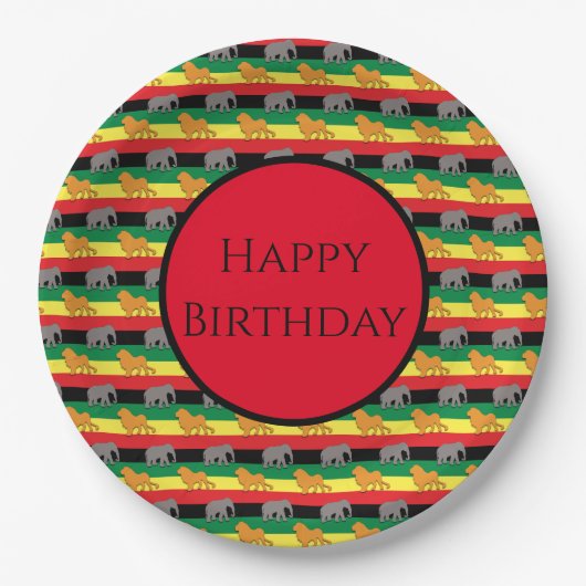 Personalisierter afrikanischer Safari-Teller Gebur Pappteller (Vorderseite)