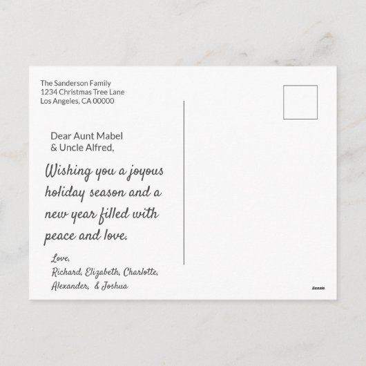 Personalisierter afrikanischer Weihnachtsmann Feiertagspostkarte (Rückseite)