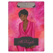 Personalisierter afroamerikanischer CEO Boss Frau Klemmbrett (Vorderseite)
