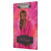 Personalisierter afroamerikanischer CEO Boss Frau Klemmbrett (Links)