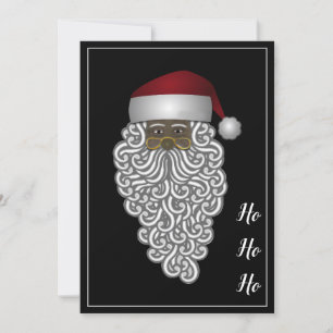 Personalisierter afroamerikanischer Weihnachtsmann Feiertagskarte