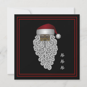 Personalisierter afroamerikanischer Weihnachtsmann Feiertagskarte