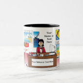 Personalisierter Agent für Reisen - Cartoon Zweifarbige Tasse (Mittel)