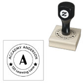 Personalisierter akademischer Initialen A-Rundstem Gummistempel (Stempel)