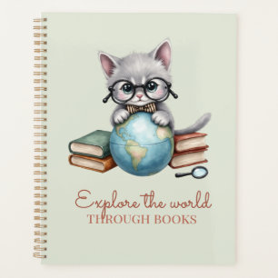 Personalisierter akademischer Planer "Wander Cat"