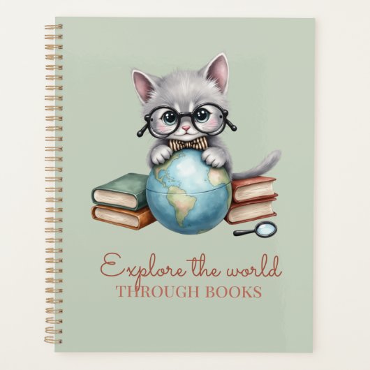 Personalisierter akademischer Planer "Wander Cat" (Vorderseite)