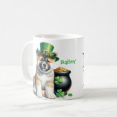 Personalisierter Akita St. Patty's Day Kaffeebeche Kaffeetasse (Vorderseite Links)