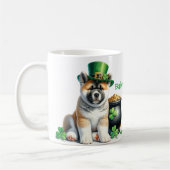 Personalisierter Akita St. Patty's Day Kaffeebeche Kaffeetasse (Links)