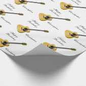 Personalisierter Akustikgitarre-Geburtstag Geschenkpapier (Ecke)
