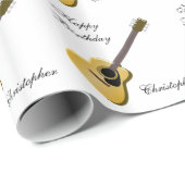 Personalisierter Akustikgitarre-Geburtstag Geschenkpapier (Rolleneckpunkt)