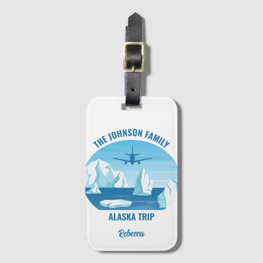 Personalisierter Alaska-Gletscher Gepäckanhänger (Vorderseite Vertikal)