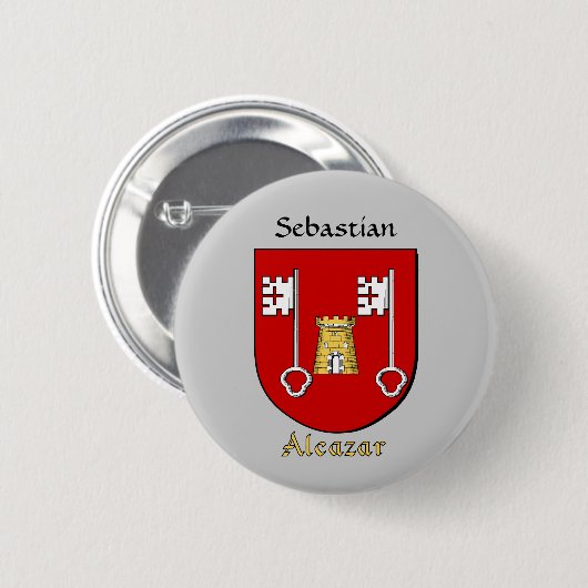 Personalisierter Alcazar-Historischer Schild Button (Vorne & Hinten)