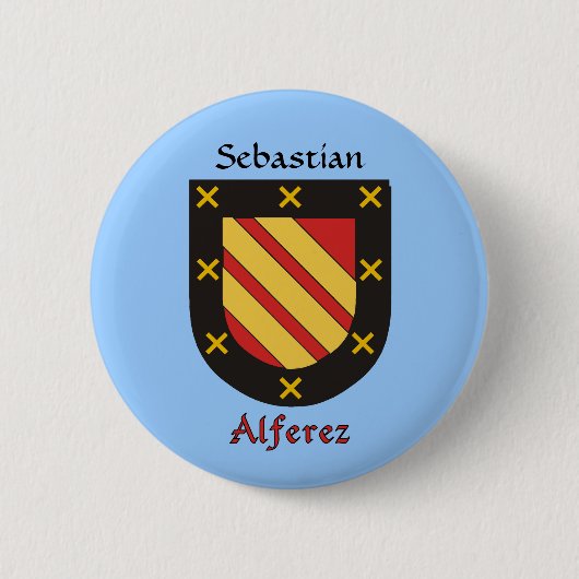 Personalisierter Alferez Historischer Schild Button (Vorderseite)
