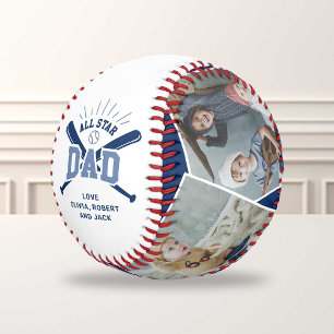 Personalisierter „All Star Dad“ Blau Baseball