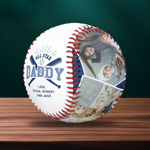 Personalisierter „All Star Daddy“ Blau Baseball