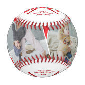 Personalisierter „All Star Daddy“ Rot Baseball (Vorderseite)