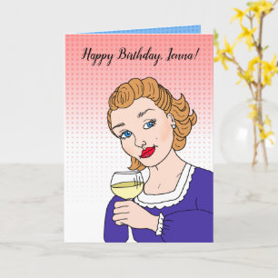 Personalisierter Alles Gute zum Geburtstag Retro-W Karte