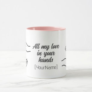 Personalisierter Alles Liebe Hände Herz Becher Tasse