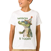 Personalisierter Alligator Geburtstag T - Shirt Wi