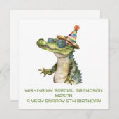 Personalisierter Alligator Geburtstagskarte Son Gr (Vorne/Hinten)