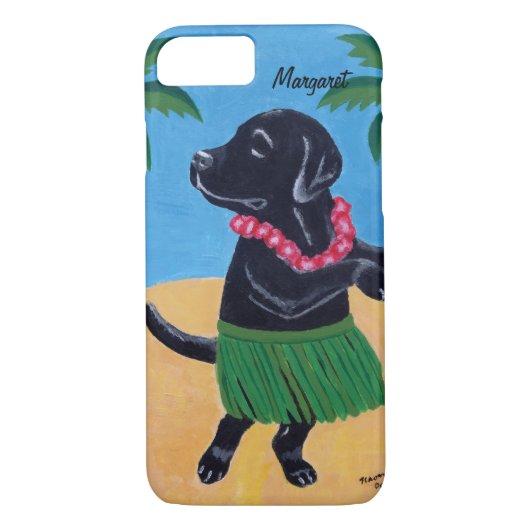 Personalisierter Aloha schwarzer Kasten Labradors Case-Mate iPhone Hülle (Rückseite)