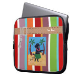 Personalisierter Aloha schwarzer Labrador-Streifen Laptopschutzhülle (Vorderseite Links)