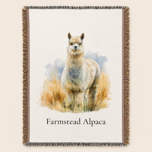 Personalisierter Alpaka-Farmhouse-Willkommen Decke