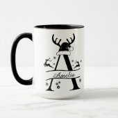 Personalisierter Alphabet 'A' Weihnachtskaffeebech Tasse (Links)