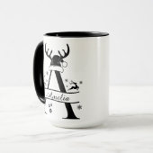Personalisierter Alphabet 'A' Weihnachtskaffeebech Tasse (Vorderseite Links)