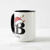 Personalisierter Alphabet 'B' Weihnachtskaffeebech Tasse (Vorderseite Links)
