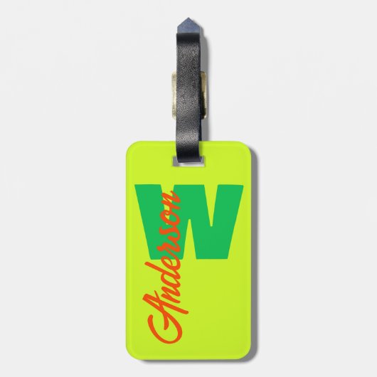 Personalisierter Alphabet-Tag Gepäckanhänger (Rückseite vertikal)
