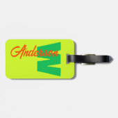 Personalisierter Alphabet-Tag Gepäckanhänger (Rückseite horizontal)