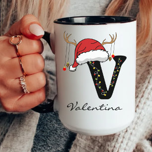Personalisierter Alphabet-Weihnachtsbecher für Leh Tasse