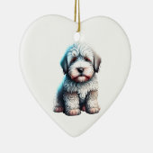 Personalisierter alter englischer Schafhund Welpen Keramik Ornament (Rechts)