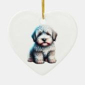 Personalisierter alter englischer Schafhund Welpen Keramik Ornament (Vorne)