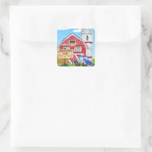 Personalisierter alter MacDonald's Farm Blue Trakt Quadratischer Aufkleber (Tasche)