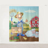 Personalisierter alter MacDonald's Farm Blue Trakt Wandteppich (Vorderseite)