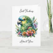 Personalisierter Amazon Parrot denkt über Sie nach Karte (Vorderseite)