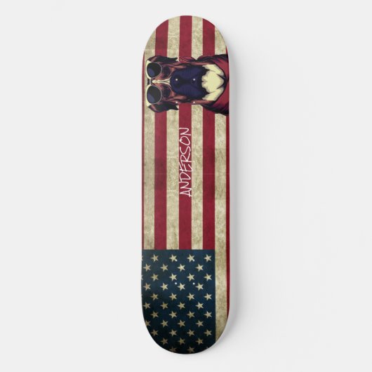 Personalisierter American Bull Dog Skateboard (Vorderseite)