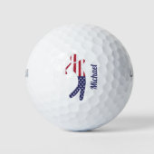 Personalisierter American Flag Golf Player Golfball (Vorderseite)