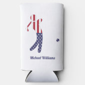 Personalisierter American Flag Golf Player Selters Dosenkühler (Vorderseite)