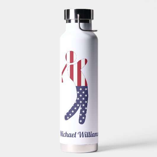 Personalisierter American Flag Golf Player Trinkflasche (Links)