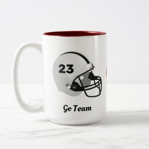 Personalisierter American-Football-Ball & Helm Zweifarbige Tasse