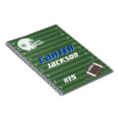 Personalisierter American Football, Name und Numme Notizblock (Rechte Seite)