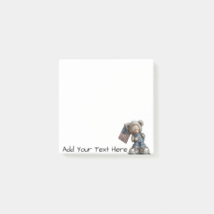 Personalisierter Americana-Teddybär Post-it Klebezettel